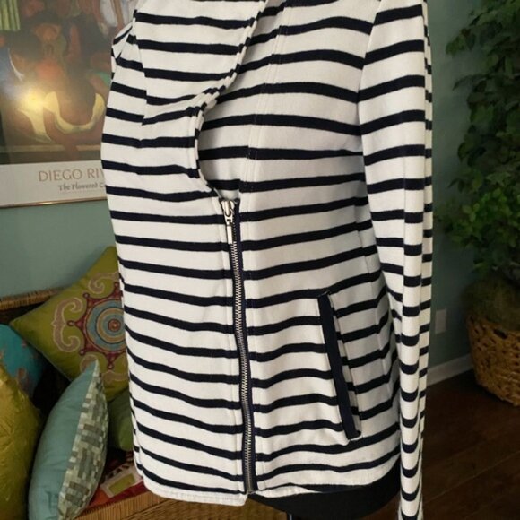 Gap Navy & White Striped Moto Jacket Size Small. - Picture 4 of 12